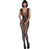 Obsessive N112 - bodystocking nero con ali d'angelo (S-L)