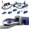 Generic BASAMOU Trenino Elettrico per Bambini 3 4 5 6 7 8 Anni Treno Giocattolo Pista Macchinine, Bambini Giochi Pista da Corsa, Giocattolo educativo Bambino Regalo Compleanno, Natale (Auto Della Polizia)