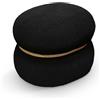 Konte.Design Pouf BOSTON ovale in tessuto effetto lana nero e anello in legno