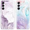 SEHEYA 2 Pezzi Custodia per Samsung Galaxy A55 5G Cover Aesthetic Disegni Fantasia Silicone Bumper Case Ultra Sottile TPU Morbido Antiurto Protettiva Custodie, Marmo Rosa Viola