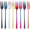 Do Buy Forchette da tavola in acciaio INOX 18/10, 8 pezzi, 215 mm, con manico lungo, per buffet, bistecca, dessert, frutta, pasta, cucina e ristoranti 8 Farbe