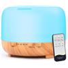 HAPPTWS Diffusore di Oli Essenziali Ultrasuoni Umidificatore - 500ml Diffusore di Aromi con telecomando Diffusore Ambiente Lampada profumata con 7 Colori a LED per Casa Ufficio Yoga SPA e Camera da Letto