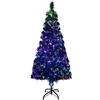 vidaXL Albero di Natale con Supporto Ornamenti Abete Sintetico Decorazione Natalizia Addobbi Feste Pianta Artificiale Verde 180 cm PVC Fibra Ottica