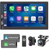 Racodiary Autoradio 2 Din Compatibile con Carplay & Android Auto, 7 Pollici HD Touchscreen & MirrorLink, Bluetooth 5.2 lettore multimediale auto con Telecamera, RDS/AM/FM/USB/AUX/AVIN/SWC/Charge Port