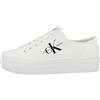 Calvin Klein Jeans Sneakers Vulcanizzate Donna Vulc Flatform Essential Mono Zeppa, Bianco (White), 40