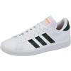 adidas Grand Base Lifestyle Court Casual Shoes, Sneaker Uomo, Ftwr White Ftwr White Screaming Orange, 40 2/3 EU