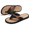 ARRIGO BELLO Infradito Uomo Ciabatte Estive Pelle Sandali Mare Piscina Spiaggia Antiscivolo Flip Flops Taglia 41-46 (C Nero, Taglia 42)