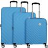 American Tourister Summer Square 4 ruote Set di valigie 3 pezzi con piega di espansione blu