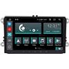 Jf Sound car audio system Autoradio Custom Fit per Volkswagen Android GPS Bluetooth WiFi Dab USB Full HD Touchscreen Display 9" processore 8core e comandi vocali, Nero