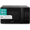 Hisense Forno Microonde Elettronico, Capacità 23 L, Potenza 800 W, Grill Potenza 1000 W, Display Led con Comandi Touch, Nero