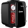 Tiastar OSTBA Mini frigorifero portatile, 4 litri/6 lattine, per bevande e prodotti per la cura della pelle, per camera da letto, auto, scrivania, a due marce: refrigeratore e scaldabagno (nero)