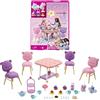 Barbie - La Mia Prima Barbie, giocattolo per bambini 3+ anni, Playset Servizio da tè con carrello con vere ruote girevoli che diventa tavolo e tanti accessori, HMM65