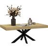 HOMCOM Tavolino da Caffè Stile Industriale in Legno e Acciaio, 110x60x45 cm, Nero e color Legno
