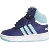 adidas Hoops Mid Shoes, Sneakers Unisex - Bimbi 0-24, Dark Blue Light Aqua Ftwr White, 23.5 EU