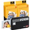 KODAK Mini 2 Retro 4PASS Stampante Fotografica Portatile (5.3x8.6cm) + Pacchetto con 68 Fogli, Nero