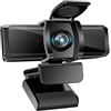 L LIMINK Webcam con microfono con cancellazione automatica del rumore 1080p Full HD girevole a 360 gradi con copertura per la privacy messa a fuoco regolabile per computer desktop Gaming streaming live