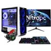 NitroPC - Pack Bronze | Computer gaming completo (AMD Ryzen 5 4650G 6/12 4.2GHz, RX Vega 7, RAM 16GB, M.2 1TB, Windows 11 Home | WiFi, monitor 24", tastiera, mouse, cuffia) PC fisso