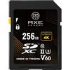 AXE MEMORY Scheda SD 256GB V60, 245MB/s UHS-II U3 ​​4K Ultra Full HD, scheda di memoria SDXC di livello professionale