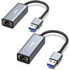 BENFEI Adattatore USB a Ethernet 2 Confezioni, USB 3.0 a RJ45 1000Mbps Gigabit Ethernet LAN Adattatore, Compatibile per Laptop PC con Windows 11/10/8.1/8/7/XP/Vista, Mac OS