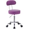 WOLTU® BH34vl-1 Sedie Ufficio Sedia da Scrivania Sgabelli con Schienale Similpelle Cromato Girevole Moderno Viola 1 Pz