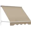 Outsunny Tenda da Sole Avvolgibile 180×70cm con Angolazione 0-120°, Tenda a Caduta da Esterno in Alluminio e Poliestere Anti UV, Beige