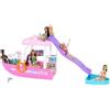 Barbie - Barca dei Sogni, Playset con piscina, scivolo, un delfino e 20+ accessori, giocattolo per bambini, 3+ anni, HJV37