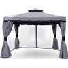 I GIARDINI DEL RE Gazebo Royal 3x3 Grigio, Altezza 2,75 m, Completo di Teli laterali e Zanzariere