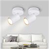 Kambo 2 x Lampada Faretti da Soffitto Orientabili - Bianco Faretti da Parete - Lampadario Faretti Led Soffitto - Luci da Soffitto per Soggiorno Ingresso Camera da Letto, Lampadina GU10 non Inclusa