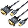 Thsucords Cavo HDMI a VGA da 1M 2 Pezzi, Placcato oro Adattatore da HDMI a VGA (Maschio a Maschio) per Computer, Desktop, Laptop, PC, Monitor, Proiettore