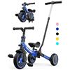 besrey Triciclo per Bambini 7-in-1 con Maniglia di Spinta per il Genitore a 5 Altezza per 1-5 Anni, Triciclo per Bambini Pieghevole, Bici per Bambini con Frizione a Ruota, Ruote Più Grandi, blu