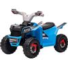 HOMCOM Quad Elettrico per Bambini 18-36 Mesi, Auto Elettrica Bambini in PP e Metallo con Ruote, Velocità max 2.5 km/h, 70x41.5x48.5 cm, Blu Grigio e Nero