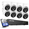 ANNKE 3K PoE Kit Videosorveglianza Esterno, Rilevamento di Uomo/Veicolo, 4K NVR 8CH 2TB + 4x 3K Telecamere da Esterno, Visione Notturna Infrarossa, Audio Bidirezionale, Impermeabile IP67