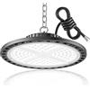 YIQIBRO Faretto UFO LED Interno Industriale 100W 1 Pezzi - 10000LM Lampada Plafoniera LED Darage con 11.8in Catena Metallica, Driver, 6500K IP65 Faro Faretto Industriale per Officina Capannoni