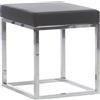Sedute TP K02 pouf in ecopelle nera e base cromo 35x35 cm