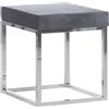 Sedute TP K02 pouf in velluto grigio e base cromo 35x35cm