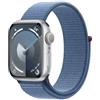 Apple Watch Series 9 GPS Cassa 41mm in Alluminio Argento con Cinturino Sport Loop Blu Inverno