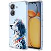 XINYEXIN Cover per Xiaomi Redmi 13C / Xiaomi Poco C65 Trasparente Slim - Custodia per Cellulare TPU Antiurto, Serie di Graffiti Artistici Colorati e Cool, Disegno Carino - White Dog