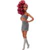Mattel Barbie Mattel Barbie Signature Looks Petite, Bambola da Collezione con Coda di cavallo Crop Top e Tubino Argentato