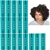 RJMBMUP Bigodini per capelli lunghi e corti, 18 pezzi, extra large, colore verde acqua - RJMBMUP