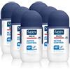 Sanex, deodorante da uomo roll-on con controllo attivo della pelle, 50 ml, confezione da 6
