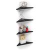 Mobili Fiver, Mensole Angolari Easy, set da 4, Nero Frassino, 36 cmx36 cmx51 cm, Nobilitato, Mensole da muro per Camera, Cucina, Ingresso, Soggiorno, Ufficio, Made in Italy