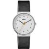 Braun Ladies 3-Hand Analogue Quartz Watch, White Dial and Black Leather Strap, 33mm Stainless Steel Case, model BN0031WHBKL.