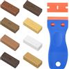 Nakutita 8 pezzi Set di riparazione di cera, riparazione di mobili, laminato/parquet/piastrelle/vinile, riparazione di mobili, cera di quercia, riparazione di cera, per graffi, danni, foro