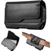 cxxtkcxxlc Porta Cellulare da Cintura in Vera Pelle per Smartphone, Porta Telefono Orizzontale con Clip Universale, Compatibile con Samsung Galaxy S24 S23 S22 S21 A54 A55 e iPhone 15 14 13 12 11, Nero