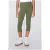 Tezenis Leggings Capri In Cotone Tinta Unita Bimba Bambina Verde