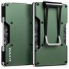 VULKIT Porta Carte di Credito Uomo Slim Portafoglio Uomo con Fermasoldi Piccolo Metallo Porta Schede Carte di Credito Donna Schermato RFID, Verde