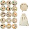 Yabound 15 Pezzi Segnaposto Battesimo Bimbo, Legno Milestone Cards, Fiocco Nascita Bimba, Regali per La Nascita per Donne Incinte, Future Mamme