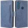 HualuBro Cover per Motorola One Fusion Plus, Flip Cover a Libro in Premium PU Pelle Magnetica Antiurto Case Portafoglio Custodia per Motorola Moto One Fusion+ Plus Cover - Blu