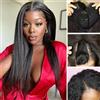 CLASSINE Yaki Straight V Part Wig Capelli Umani - Parrucca Donna Kinky Straight Upgrade U Part Human Hair Wig - Facile da Indossare Senza Colla 16 Pollici 40 cm