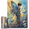 Tucocoo Bellissimi puzzle fatati Pixie per adulti 1000 pezzi, puzzle blu farfalla elfo arte puzzle 50 x 68 cm colorato puzzle fai da te per la decorazione della casa, puzzle famiglia perfetto per
